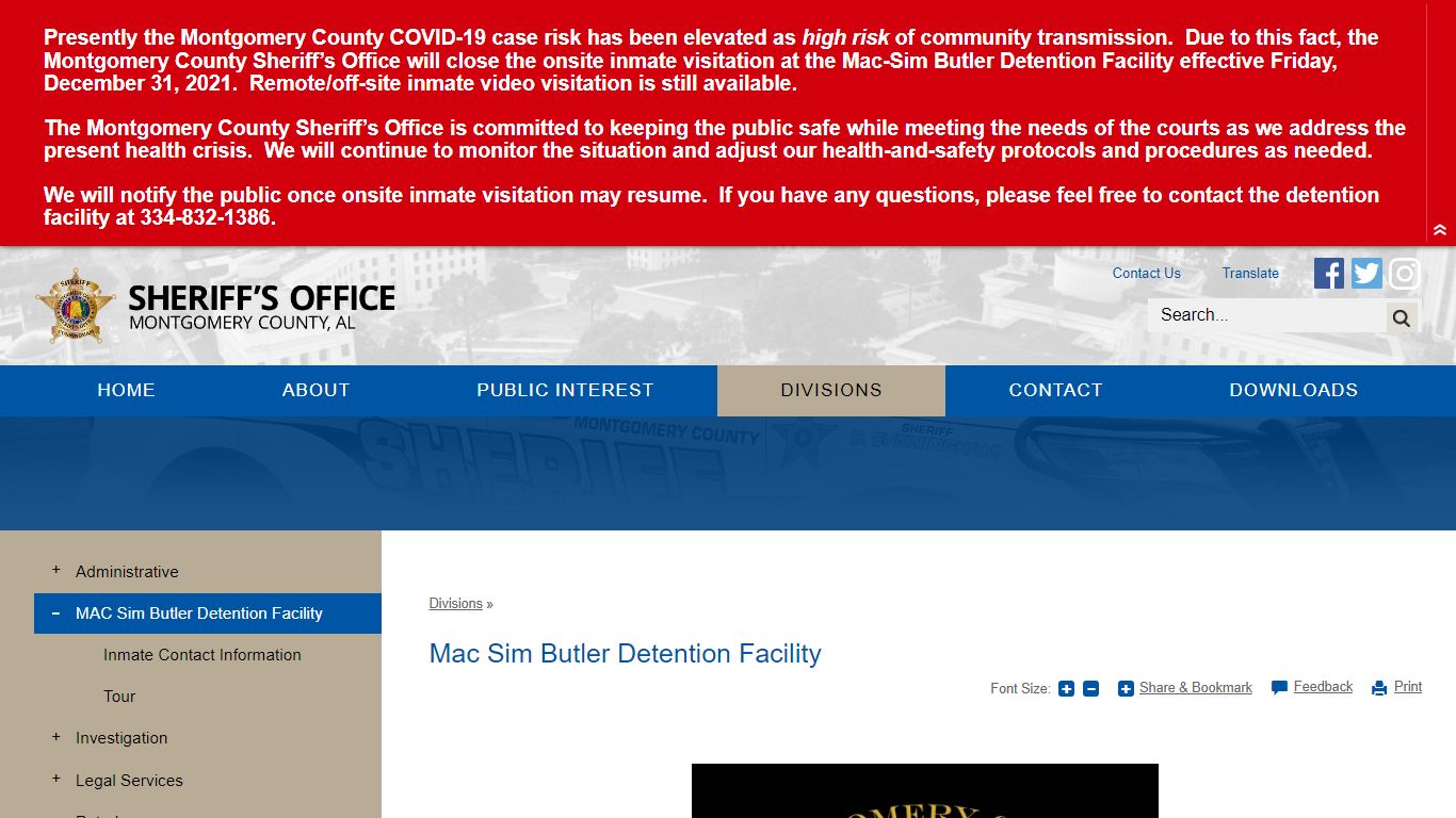 Mac Sim Butler Detention Facility | Montgomery County Sheriff, AL